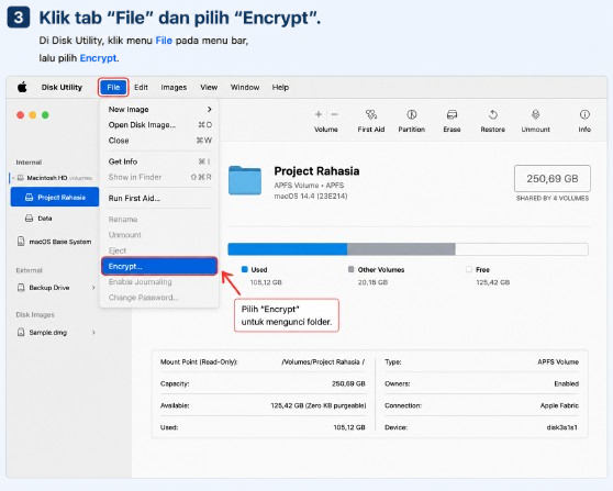 Klik tab "File" dan pilih "Encrypt".