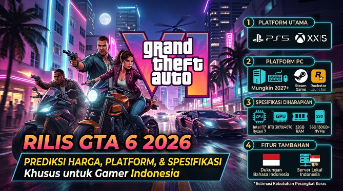 Rilis GTA 6 2026: Prediksi Harga, Platform, dan Spesifikasi yang Dibutuhkan untuk Gamer Indonesia