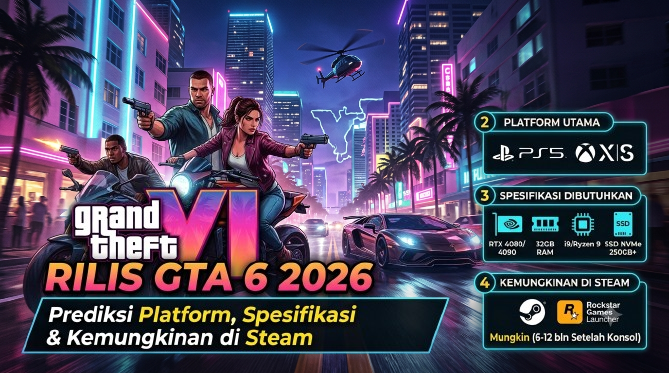 Rilis GTA 6 2026: Prediksi Harga, Platform, dan Spesifikasi yang Dibutuhkan serta Kemungkinan Kehadiran di Steam