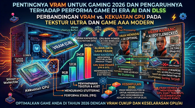 Pentingnya VRAM untuk Gaming 2026 dan Pengaruhnya terhadap Performa Game di Era AI dan DLSS