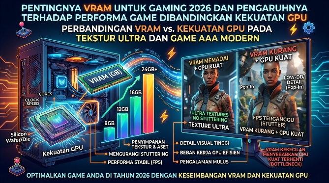 Pentingnya VRAM untuk Gaming 2026 dan Pengaruhnya terhadap Performa Game Dibandingkan Kekuatan GPU