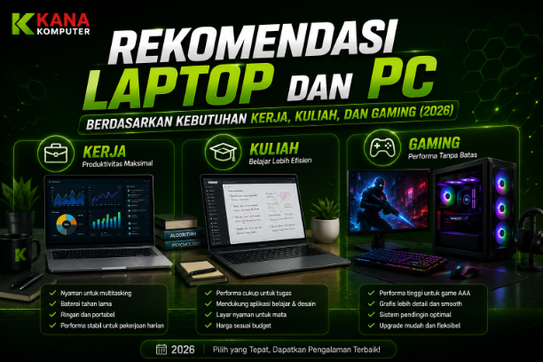 Rekomendasi Laptop dan PC Berdasarkan Kebutuhan Kerja, Kuliah, dan Gaming (2026)