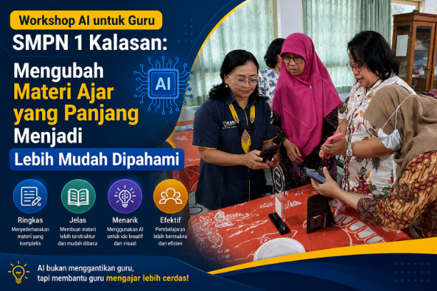Workshop AI untuk Guru SMPN 1 Kalasan Mengubah Materi Ajar yang Panjang Menjadi Lebih Mudah Dipahami