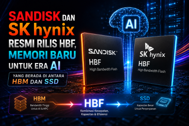 Sandisk dan SK hynix Resmi Rilis HBF, Memori Baru untuk Era AI yang Berada di Antara HBM dan SSD