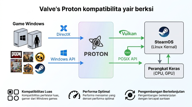 Proton: Alasan Mengapa SteamOS Bisa Menjalankan Banyak Game Windows