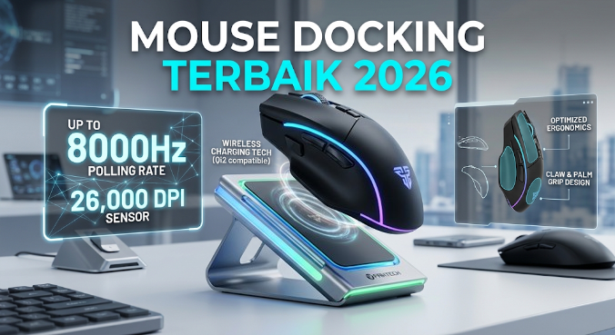 Mouse Docking Terbaik 2026 Teknologi Charging, Polling Rate, Sensor, dan Ergonomi yang Wajib Diperhatikan