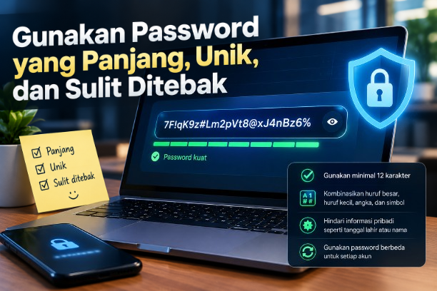 Gunakan Password yang Panjang, Unik, dan Sulit Ditebak