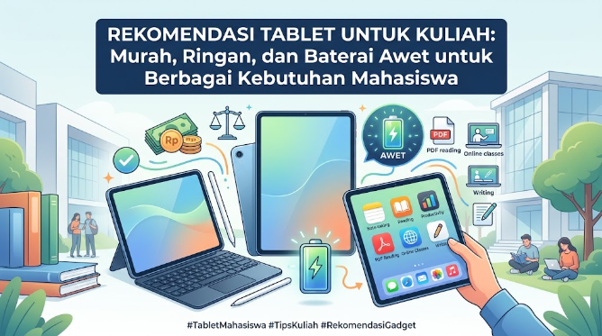 Rekomendasi Tablet untuk Kuliah Murah, Ringan, dan Baterai Awet untuk Berbagai Kebutuhan Mahasiswa